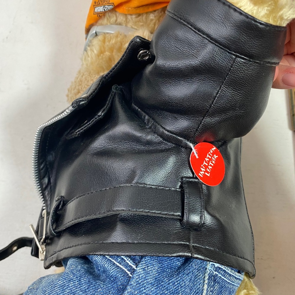 Build-A-Bear Harley Motorcycle Biker Chick Bear "Miss Kitty" Leather Jacket 18" - Picture 8 of 13